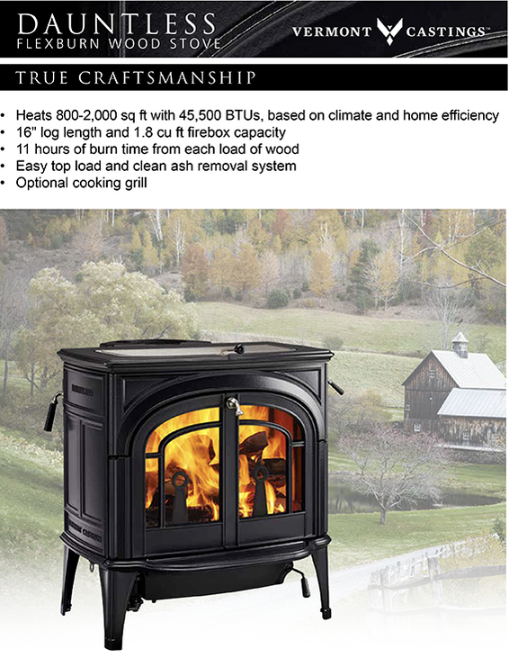 Vermont Castings Dauntless Wood Stove - Fireside Hearth & Home